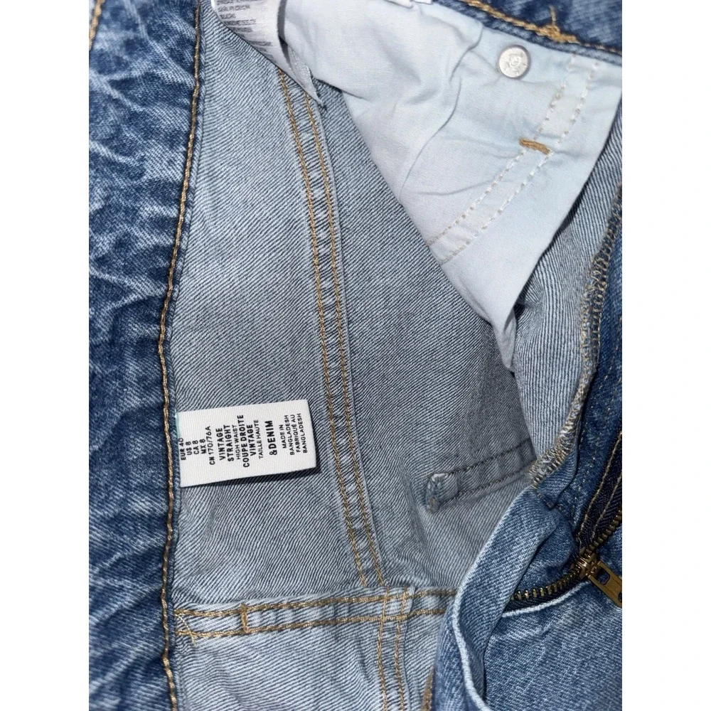 H&M &Denim Women's High Waist Straight Leg Jeans Blue Size US 8 EUR 40